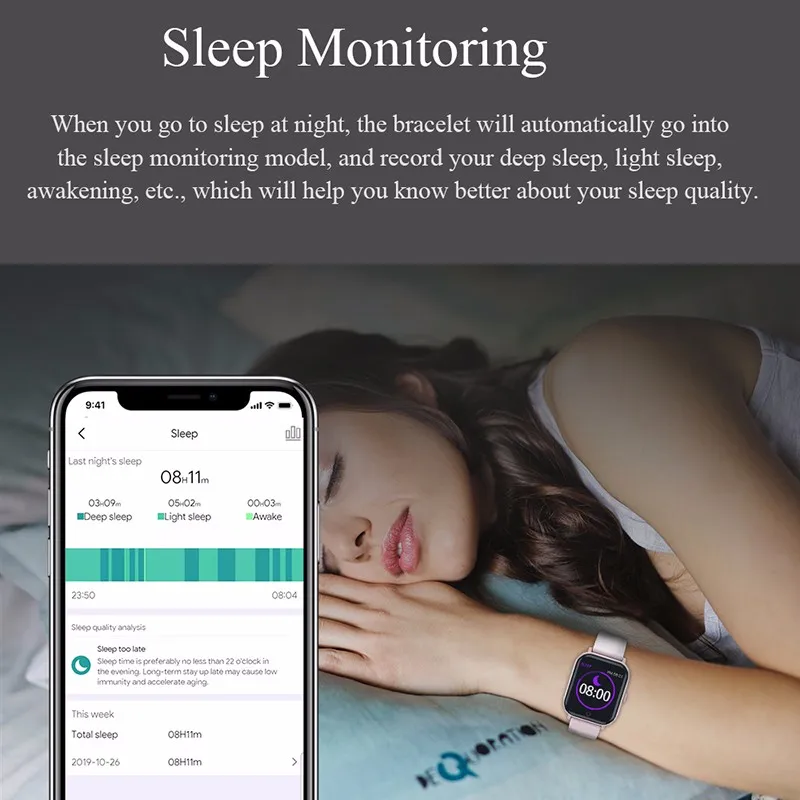 Smart Bracelet 1.3 inch Heart Rate Tracker Sports Wristband T55 Pk P70 for Phones Men Waterproof Smart Watch Fitness Bracelet