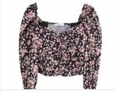 Женская модная плиссированная рубашка с цветочным принтом, блузки, Женская эластичная короткая рубашка, roupas femininas, Ретро рубашка с квадратным воротником, LS4016 - Цвет: as pic LS4016BB