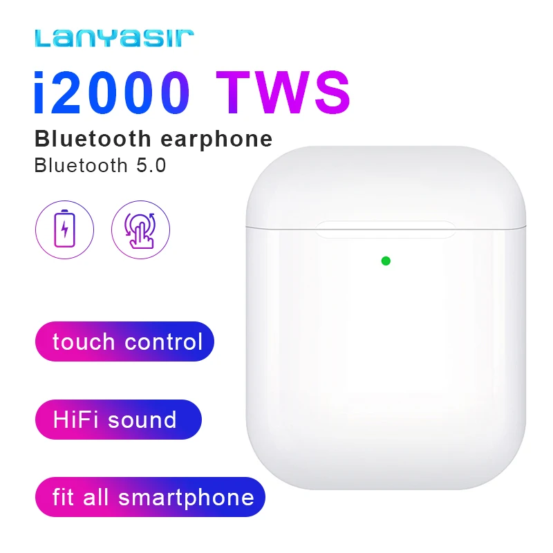 Lanyasir i2000 TWS In-ear Smart Sensor Wireless Earphone 8D Super Sound Earbuds Pop up Bluetooth Earphones wireless earphone