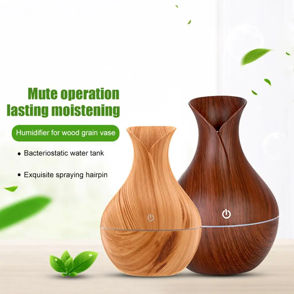 

130ml Wood Grain USB Ultrasonic Home Air Humidifier Mist Maker Aroma Diffuser Cool Mist Maker
