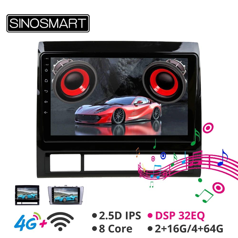 

Sinosmart Android 8.1 Car GPS Navigation for Toyota Avensis Tacoma Radio 2din 2.5D IPS/QLED Screen