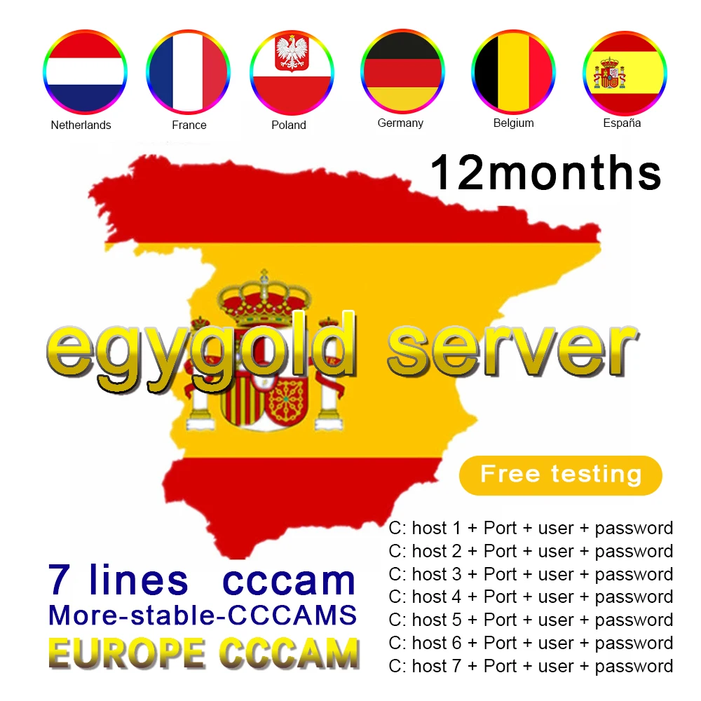 The latest 7-line high-definition egygold cccam server in 2021 is suitable for free testing in Spain, Germany, Italy and Poland