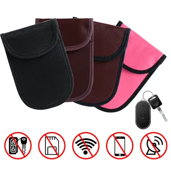 

Signal Blocking Cars Keys Bags RFID Anti-Theft Fob Signal Shield Faraday Bag ID Card Organizer Wallet for Privacy Protection Hot