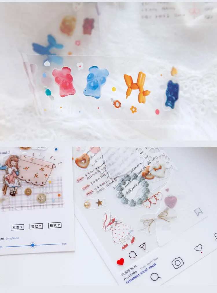 Star debris jar series Bullet Journal PET Washi Tape cute Decorative Adhesive Tape DIY Scrapbooking Sticker Label Stationery