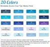 20 colors TOUCHNEW 6 Marker Pens Sky Blue Series Color Blendable Alcohol Dual Tips for Art Sketch Ocean Landscape Design ► Photo 3/5