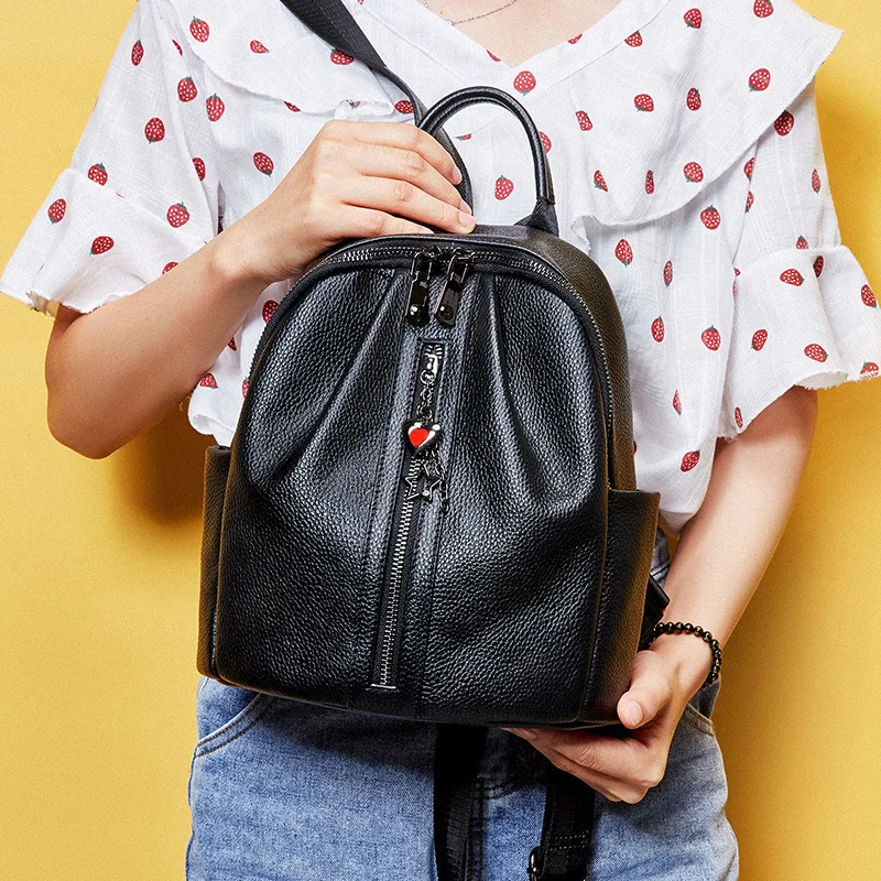 

women vogue of new fund of 2019 best lap layer cowhide institute of ms large capacity backpack leather soft wind