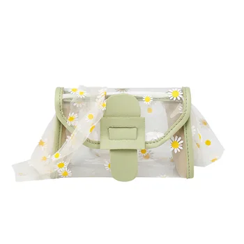 

Women's handbag small daisy transparent bag 2020 mesh shoulder strap bag purses messenger bags alexa sanrio evening bag