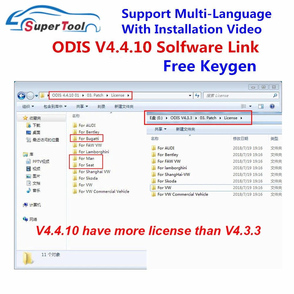

ODIS V4.4.10 Software For VAS 5054A VAS5054 And VAS6154 OBD2 Diagnostic Scanner ODIS 4.4.10 Have more License Than ODIS4.3.3