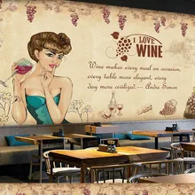 Прямая поставка пользовательские 3d обои Европа и Америка ручная роспись винный бар винный завод фоновые обои для ресторана