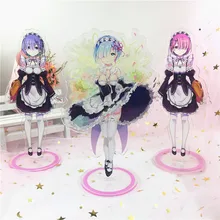 Anime re: a vida em um mundo diferente de zero acrílico carrinho modelo brinquedos rem lahm figura de ação pingente brinquedo duplo-lado presente