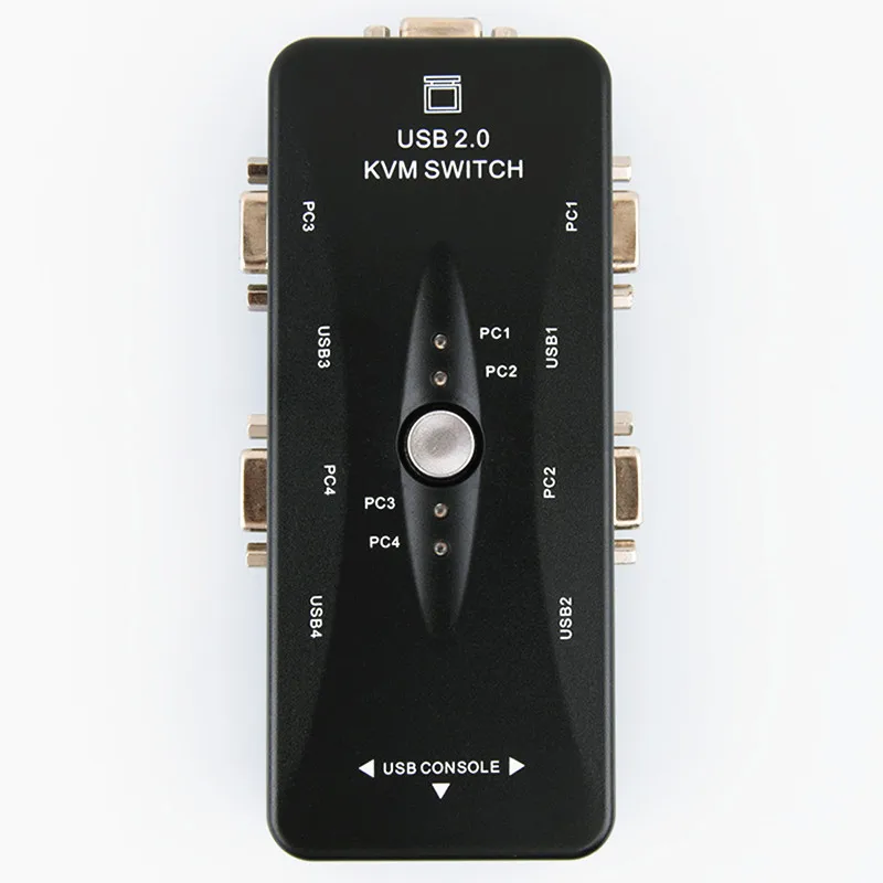 KVM коммутатор 4 порта VGA USB 2,0 концентратор, адаптеры Бесплатный привод 1080p интерфейс для проектора принтер ТВ коробка компьютер несколько ПК