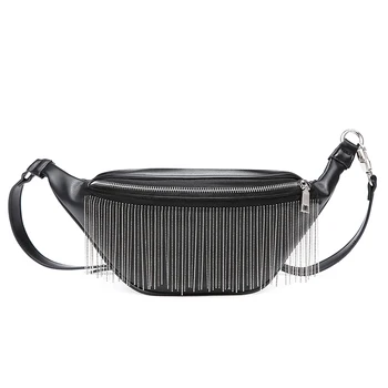 

Fashion Women Vintage Waist Bag Pu Leather Fanny Pack Large Tassel Chest Bag Pouch Purse Wallet for Girl Phone Pouch Belt Bag