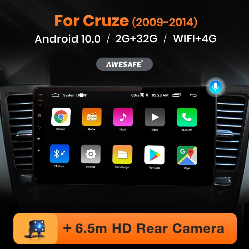 Автомагнитола AWESAFE PX9 для Chevrolet CRUZE 2009 2014 мультимедийный видеоплеер с GPS 2din Android 10 0 2