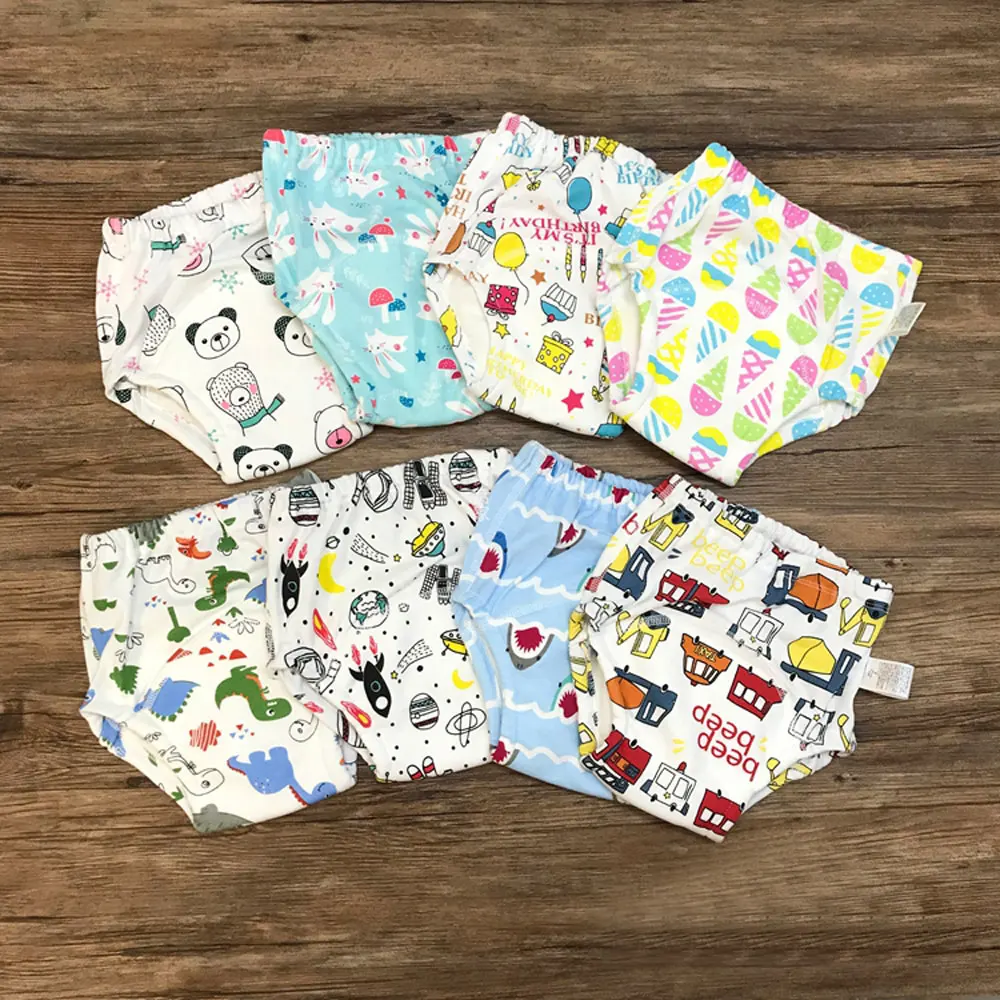 

30pcs Wholesale Cotton Baby Kids Girls Boys Training Pants 6 Layers Cotton Gauze Potty Training Panties Comfortable Breathable