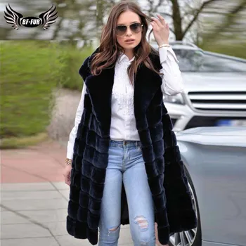 

New Women's Natural Rex Rabbit Vest Suit Collar With Leather Belt Full Pelt Genuine Rabbit Fur Coat Gilets Winter Outwear Luxury