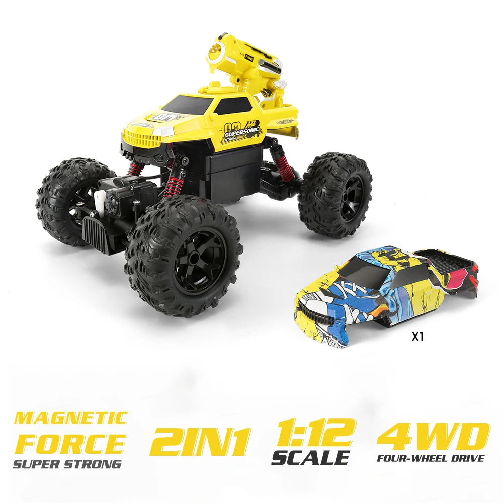 GOOLRC 1/12 RC автомобиль 4WD игрушечные машинки 2 в 1 пустынный автомобиль внедорожный автомобиль 2,4 ГГц высокоскоростной автомобиль вездеходный автомобиль электрический альпинистский автомобиль