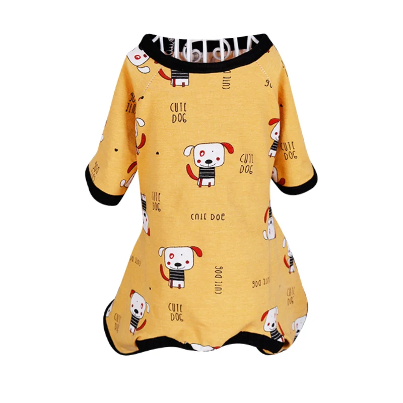 Милый маленький питомец пижамы для домашних животных собак комбинезон Домашние животные кот собака пальто для своего померанского шпица собаки Костюмы рубашка с принтом Чихуахуа 35 - Цвет: 4601