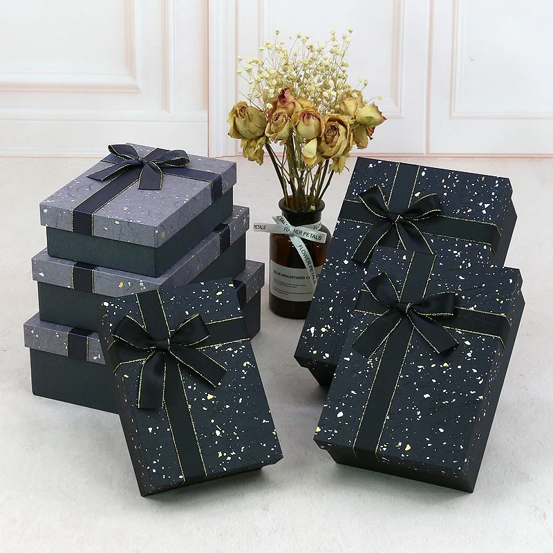 

Gift Box Large and Small Birthday Korean Version Couple Scarve Gift Box Packaging A Three - Piece Wedding Gift Atmosphere