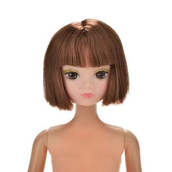 

1 Pcs high quality Rubber Doll Head with Short Brown Hair For Barbie Toys Gifts