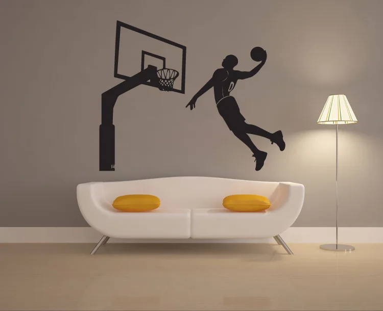 Foreign Trade Carved Dunk Art Wall Stickers Sports Wallpaper Living Room Dormitory Bedroom Decoration Word Stick Mural