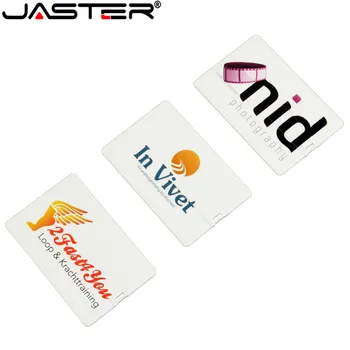 

JASTER 10PCS free Color printing logo mini Card bank card USB 4GB 16GB 32GB 64GB External Storage photography wedding gift