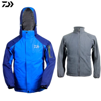 

Daiwa fishing jacket Winter Man 2 Pieces Set Sports Outdoor fishing clothing Waterproof Thicken Hiking Coldproof Fishing shirt
