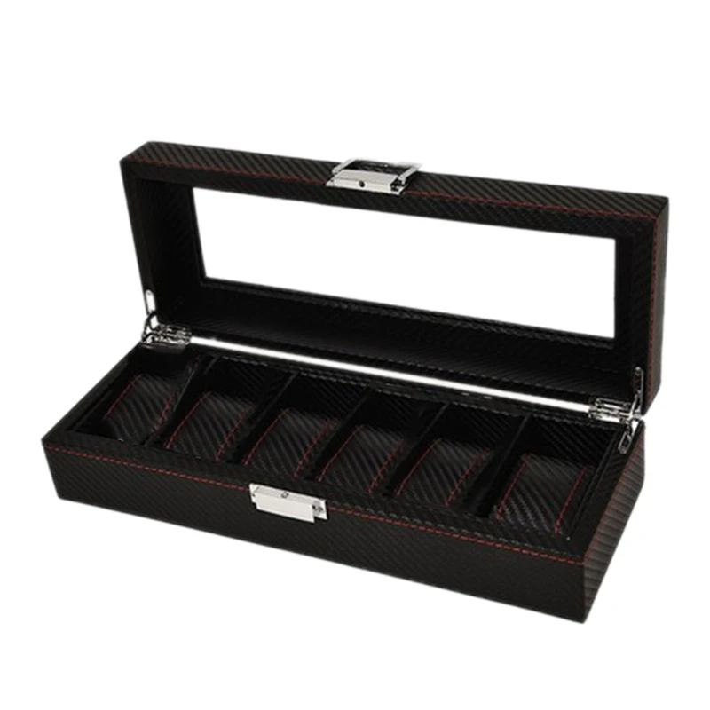 

6-Digit Carbon Fiber Watch Box Bracelet Watch Storage Box Jewelry Display Box Watch Display Rack Jewelry Storage