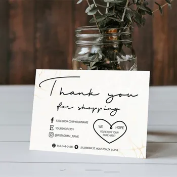 

Personalize Logo Business Name Card ,Thank You For Your Order Cards , Modern Packaging Insert Card, Social Medial Card