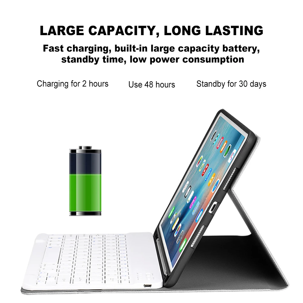 Чехол для iPad 10 2 &quot2019 чехол с клавиатурой Bluetooth и держателем ручки 2017 2018 Air1/2 Air3 Pro 5