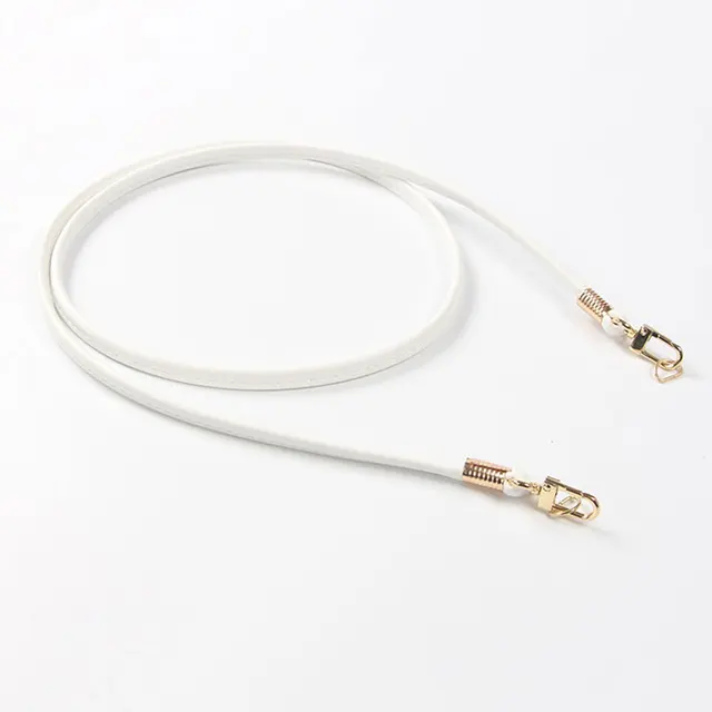 Candy Color Crossbody Small Carry Strap Soft Handbag Handle Bag Accessories PU Strap Sholder Bag Belts Leather Thin Crossbody white 120cm