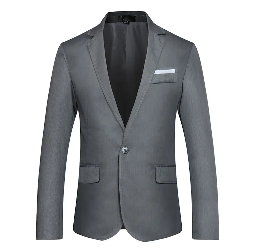 Лидер продаж, мужские корейские облегающие хлопковые блейзеры, пиджак, черный, синий, плюс размер s до 4XL, мужские блейзеры, Мужское пальто для свадьбы# g4
