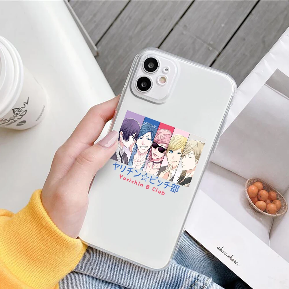 Yarichin bitch Club Anime phone Case For iPhone 11 12 Pro XS MAX XR X 7 8 6Plus SE 2021 Candy Soft Silicone Phone Cover Bag iphone 6 case