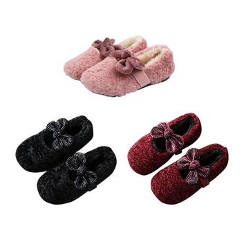

Fashion Children Casual Shoes Cotton Girls Lamb Wool Plus Velvet Cute Strawberry Warm Winter Shoe