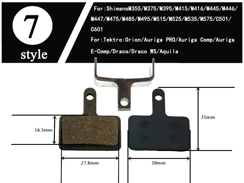 4 пары MTB велосипедные дисковые Тормозные колодки для SHIMANO M985 355 415 AVID E1 XX RO MAGURA HAYES MX4 TEKTRO FORMULA ZOOM organic - Цвет: Style 7