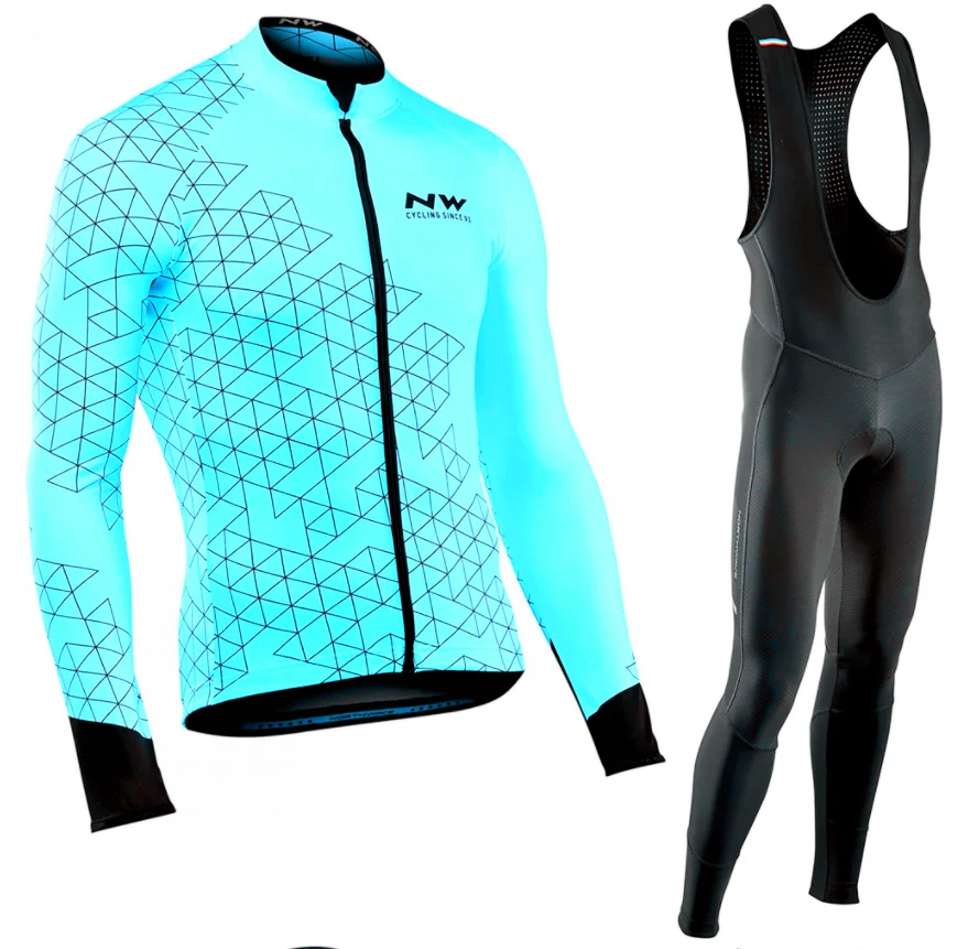 Длинный рукав комплект велосипедной одежды NW Pro team Jersey мужской костюм дышащий Открытый спортивный велосипед MTB Одежда затененный