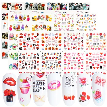 

12pcs Colorful Butterfly Nail Stickers Set Summer Love Water Transfer Slider Decal Nail Art Manicure Tattoo Tips LEBN1525-1560