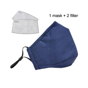 

Fashion Cotton Mouth Mask Washable and Reusable Dustproof and PM2.5 Face Mascarillas For Adult With 2 Activated Carbon Filter