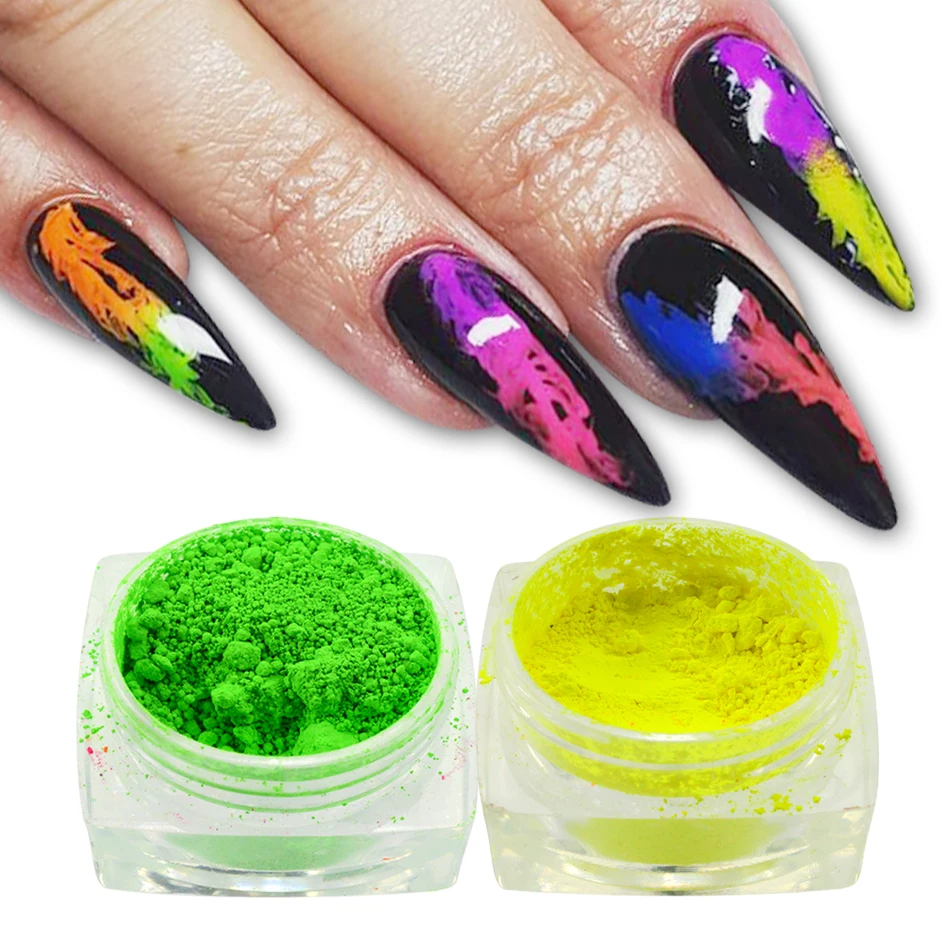 1ボックスネオン顔料蛍光ネイル粉塵勾配夏のデザインマニキュア黄緑ネイルグリッターchye01 13 Ys Aliexpress 美容 健康
