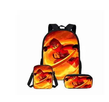 

3PCS/Set Ninja Go Games School Bags for Teenager Boys Girls 16 inch Backpack Baby Kids Student Satchel Mochila