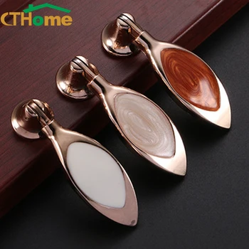 CTHome Amber Kitchen Cabinet Knobs Cupboard Door Handles Wardrobe Zinc Alloy Furniture Handle Jewelry Box Drawer Pulls Hardware