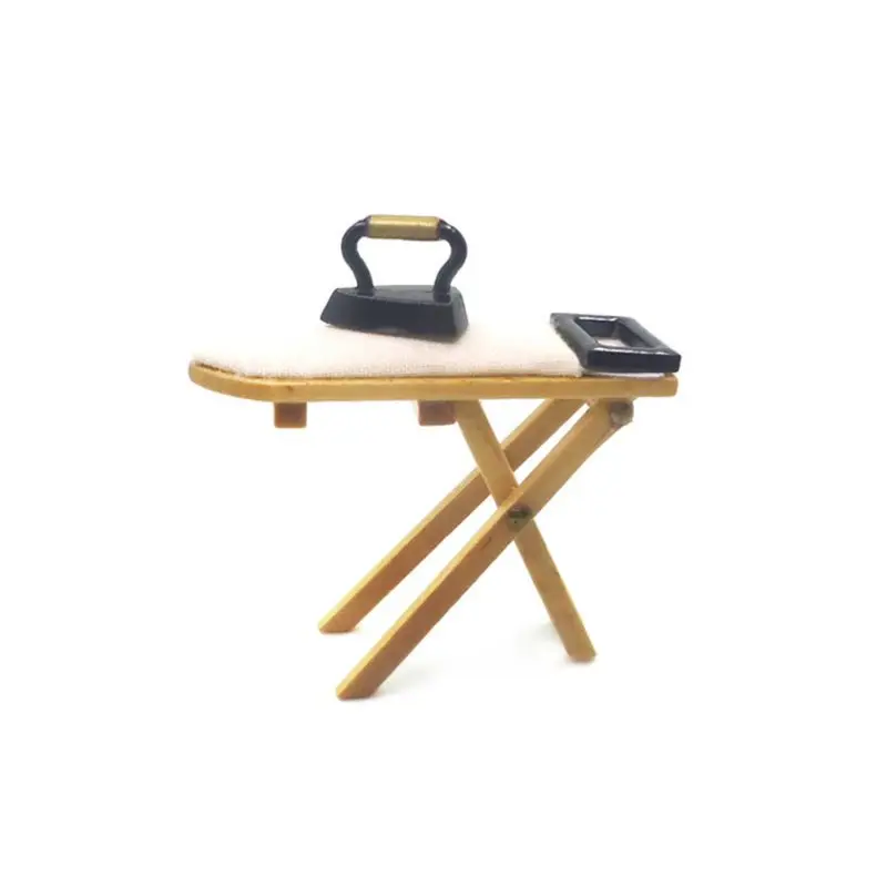 

1:12 Scale Dollhouse Miniature Vintage House Toy Iron Table with Iron Model Play
