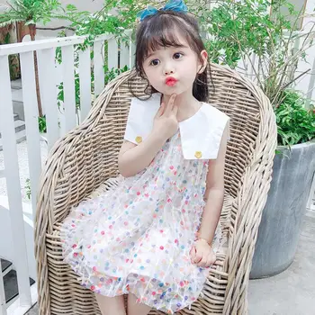 

2020 New Style Girls Vest Dress Cotton Fashion Summer Girls Dresses 1-6t QA680