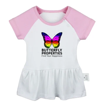 

Butterfly Properties Find Your Happiness Retro Pan Am Design Newborn Baby Girls Dresses Toddler Infant Cotton Clothes