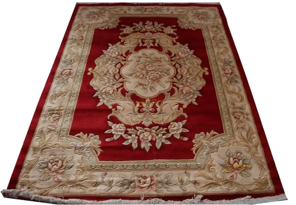 savonnerie handwoven wool carpets modern French Design Handwoven Table Decor Rectangle Antique Vintage savonnerie