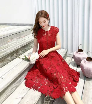 

SexeMara fashion The New Lace Hollow out Waist dress Free shipping