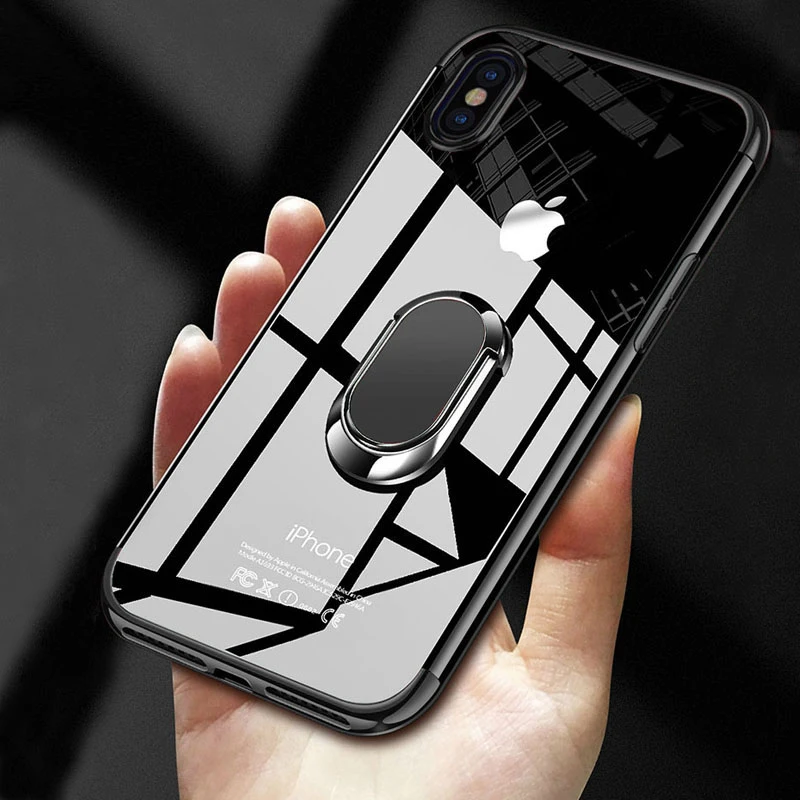 Чехлы с металлическим кронштейном для iPhone 12 12Mini 11 Pro XS MAX XR X SE 7 8 6 6s Plus магнитный