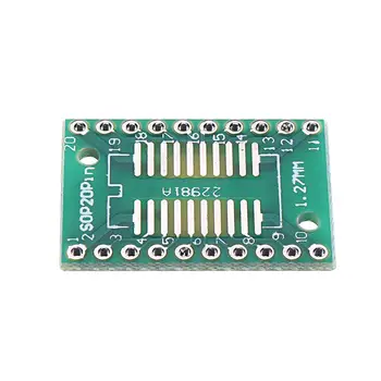 

20pcs SOP20 SSOP20 TSSOP20 To DIP20 Pinboard To DIP Adapter 0.65mm/1.27mm To 2.54mm DIP Pin PCB Board Converter