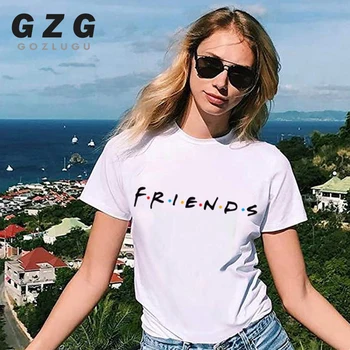 

2019 new fashion 100% cotton friends tv tee shirt femme womens shirts women tshirt leopard t shirt women short sleeve tee shirts