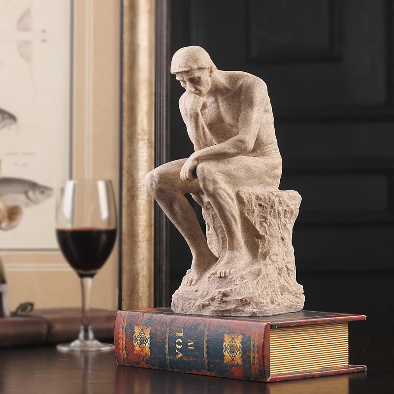 Скандинавские смолы песчаник Thinkers фигурные статуэтки домашний кабинет Ретро Декор Офисная мебель подарочные статуи для украшения
