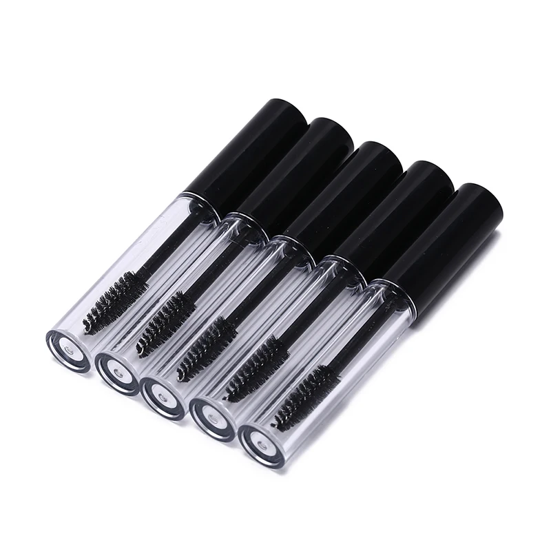 Practical 5PCS Empty Mascara Bottle Tube Eyelash Cream Vial Liquid Container Black Cap Bathroom